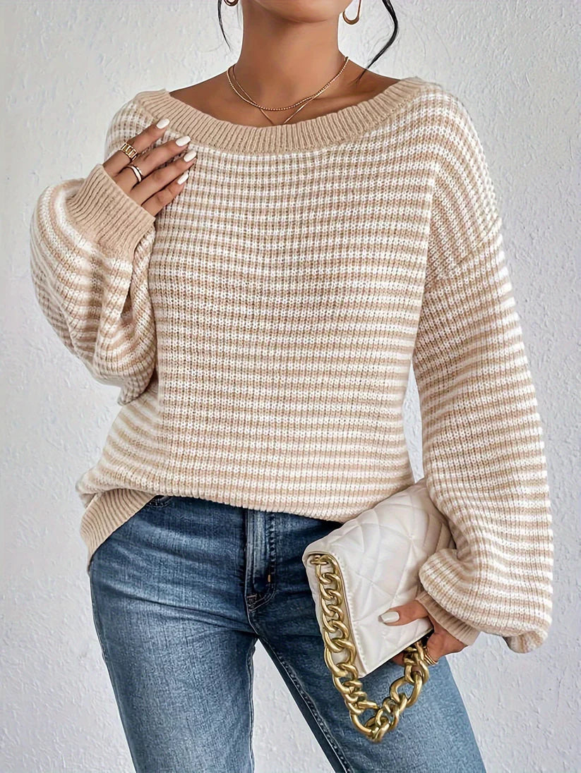 Soft Casual Striped Sweater for Ladies