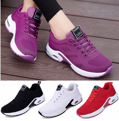 Women's Lace-up Fabric Flat Heel Sneakers