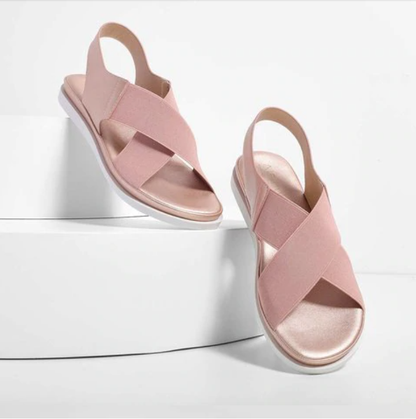 Elastic Flat Bunion Protective Wide Sandals