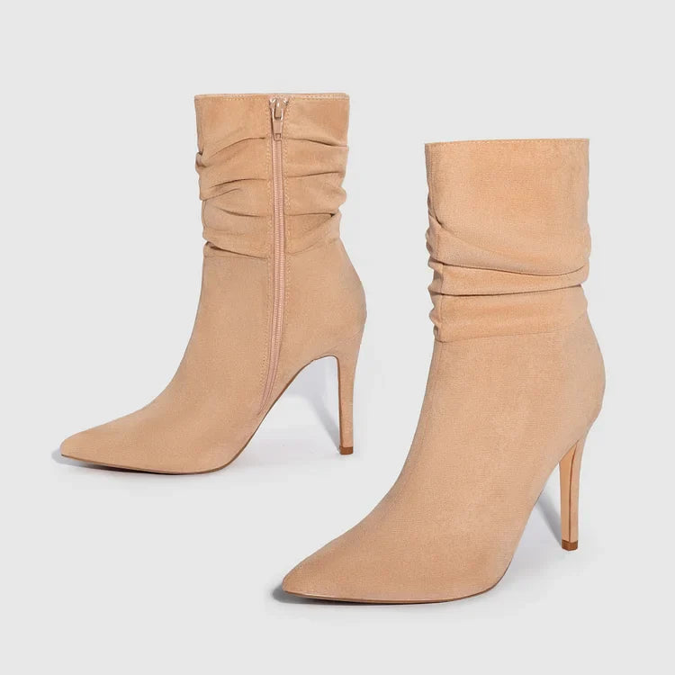 Chic Pointed Toe High Heel Booties