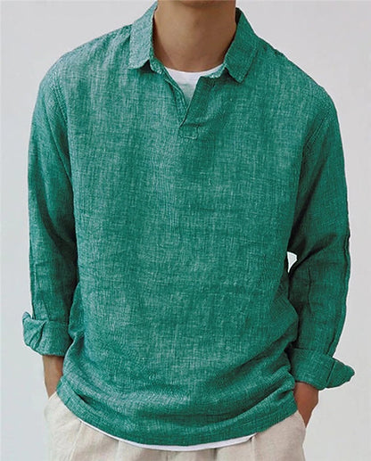 Men's Casual Cotton Pullover Shirt