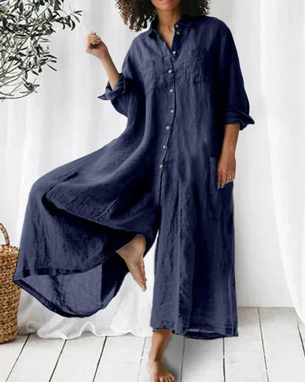 Comfortable V-Neck Linen Romper for Ladies