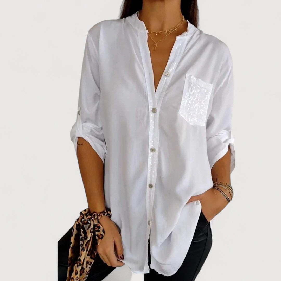 Glittering Sequin Detail Women's Top