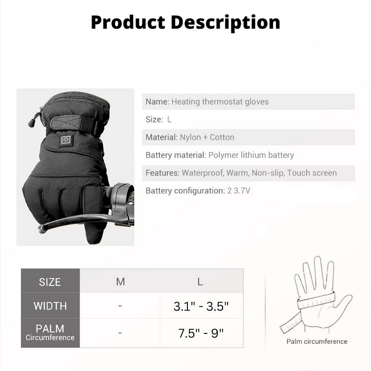 Rechargeable Electric Heated Gloves Thermal Heated Gloves