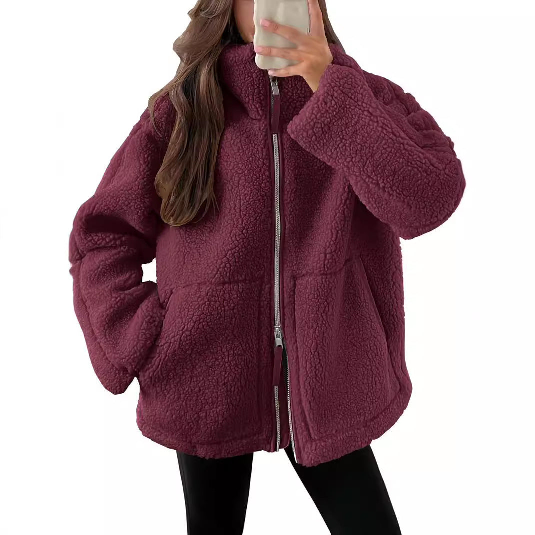 Warm Fleece Zip Up Winter Jacket
