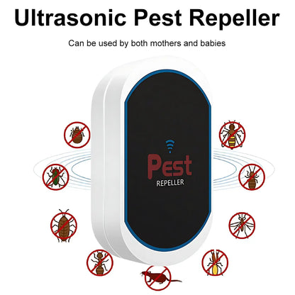 Multifunctional Ultrasonic Silent Electronic Pest Repeller - Repels Mosquitoes, Cockroaches, Spiders, Bats