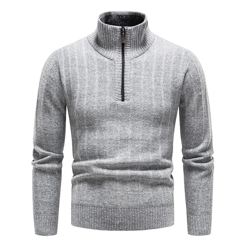 Warm Cable Knit Zip Up Sweater