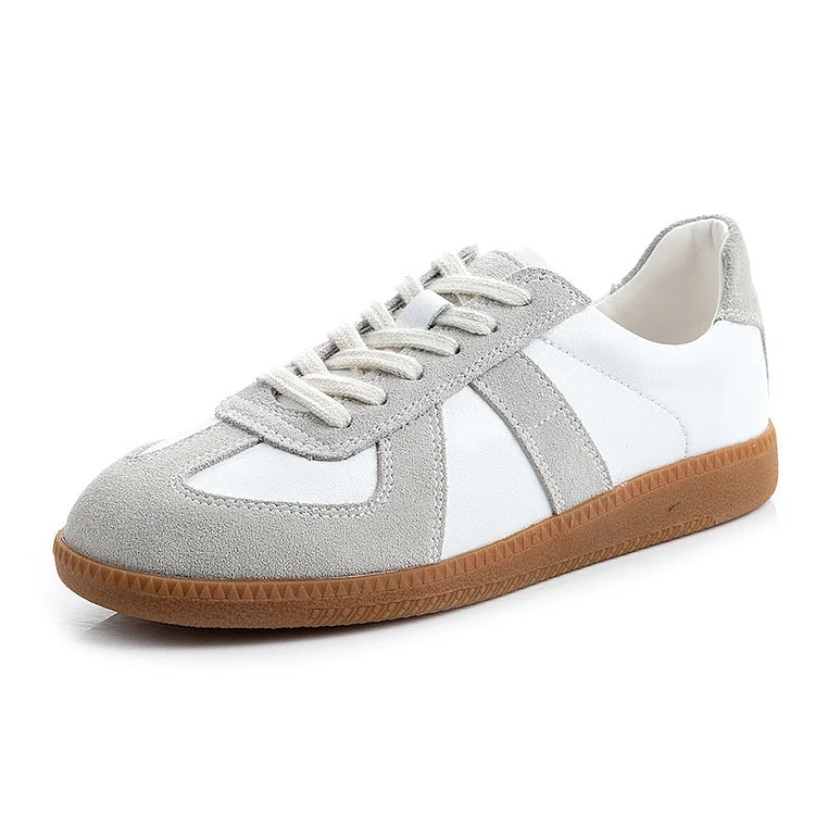 White Leather Low Top Sneakers Shoes