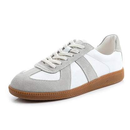 White Leather Low Top Sneakers Shoes