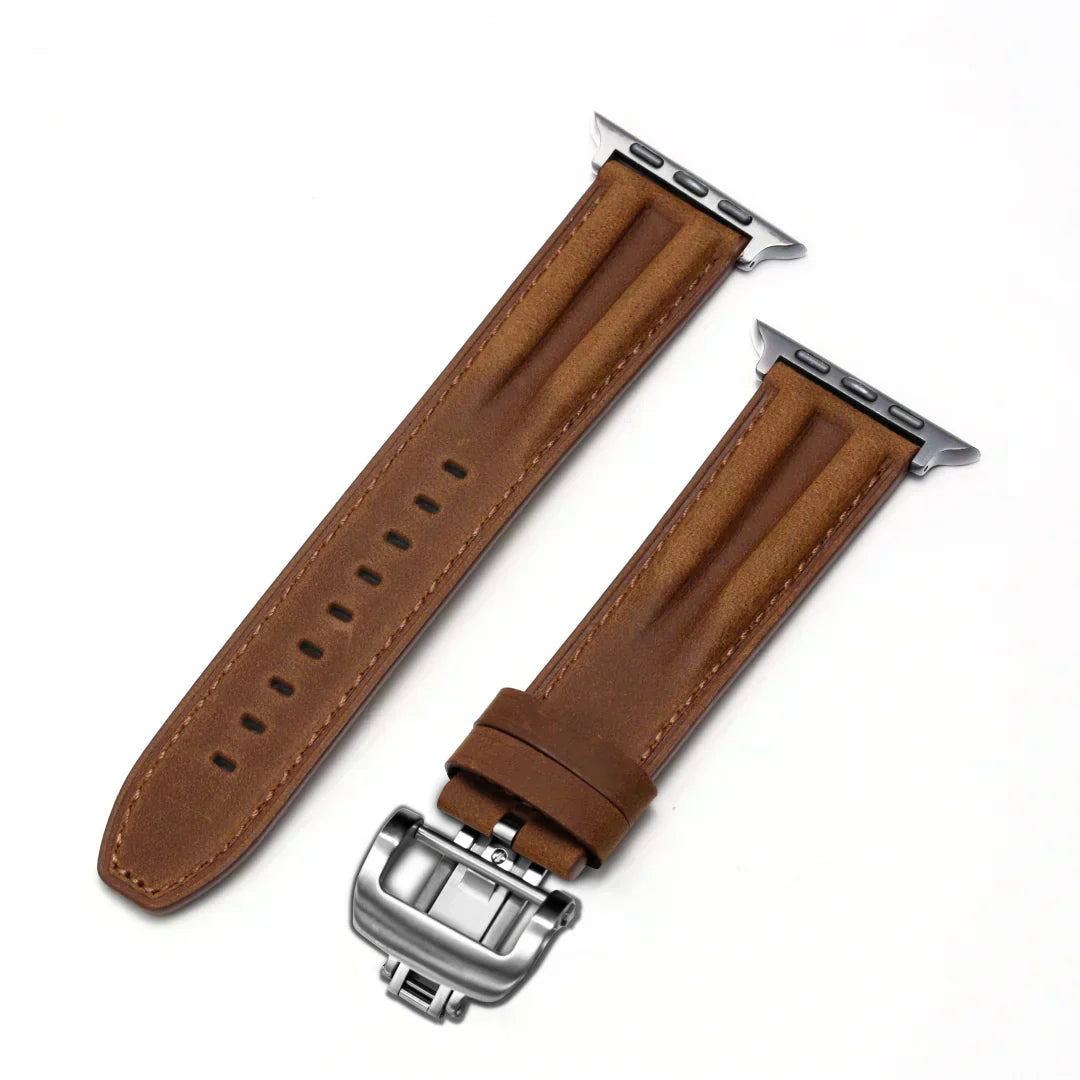 Classic Metal Strap Apple Watch Band With Silver Buckle