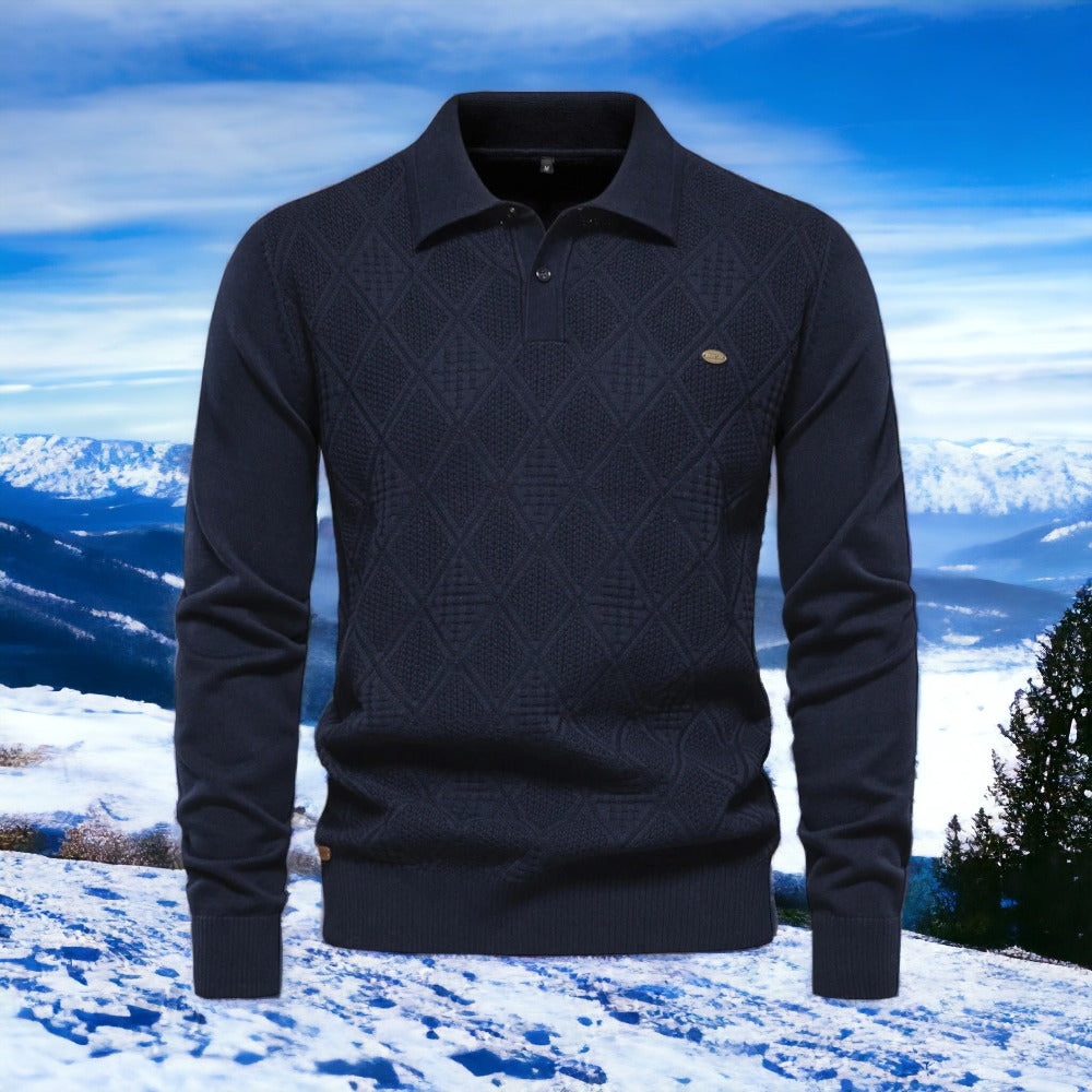 Men's Warm Autumn Long Sleeve Polo Shirt