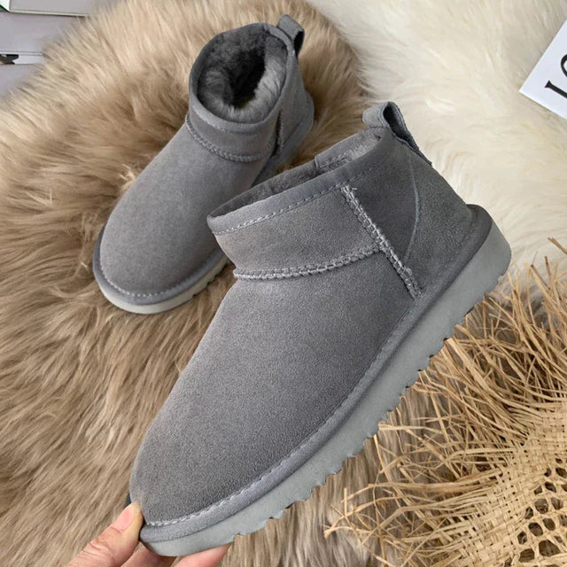 Warm Waterproof Suede Ankle Boots for Winter