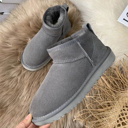Warm Waterproof Suede Ankle Boots for Winter