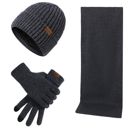 Warm Men's Winter Accessory Set Hat Scarf Gloves