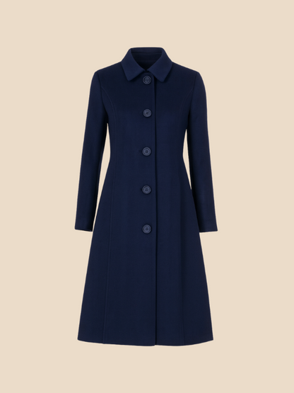 Timeless Ladies Wool Overcoat with Fitted Style