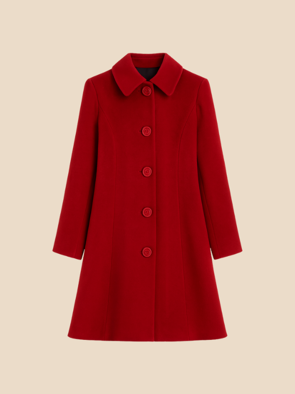 Timeless Ladies Wool Overcoat with Fitted Style