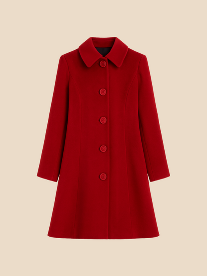 Timeless Ladies Wool Overcoat with Fitted Style