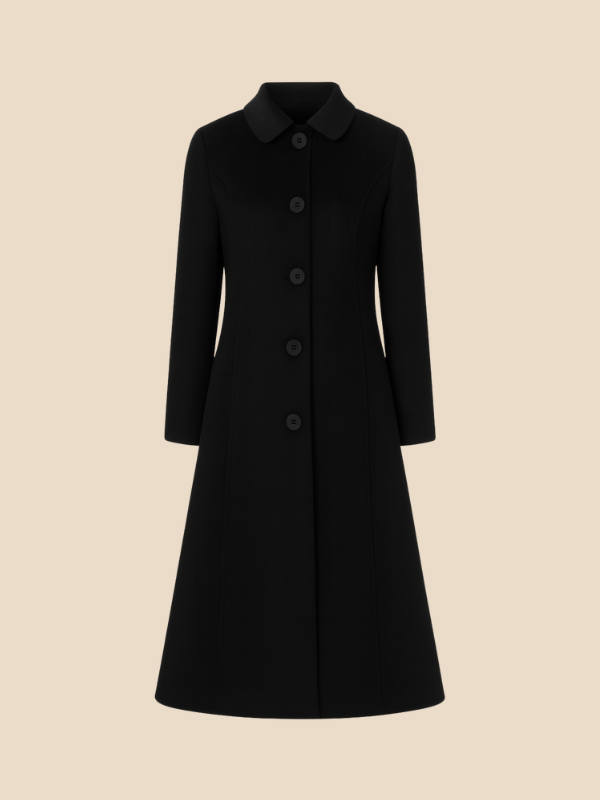 Timeless Ladies Wool Overcoat with Fitted Style