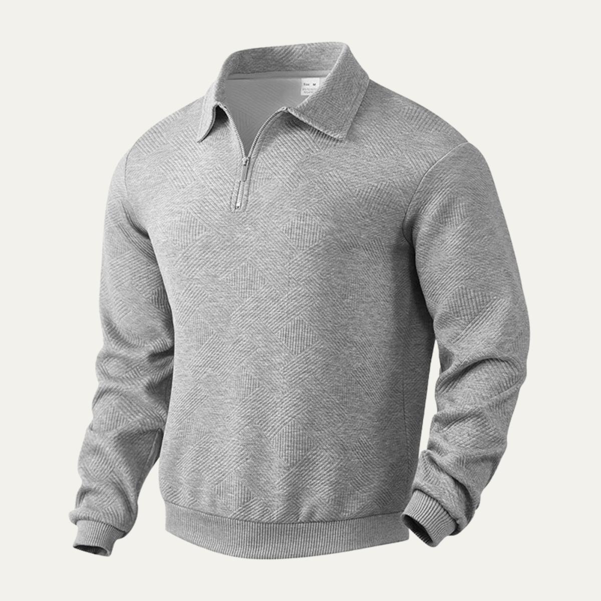 Relaxed Fit Mens Zip Polo Sweater