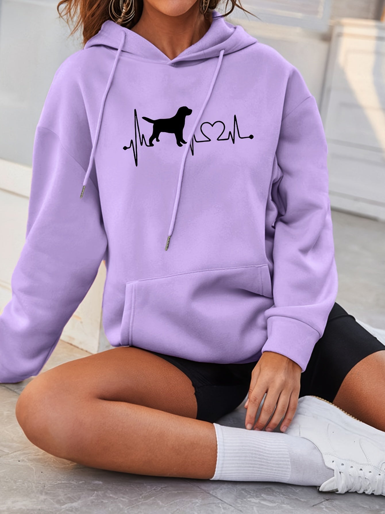 Comfortable Women's Relaxed Fit Sweatshirt with Funny Puppy Graphic - OutfitLondon