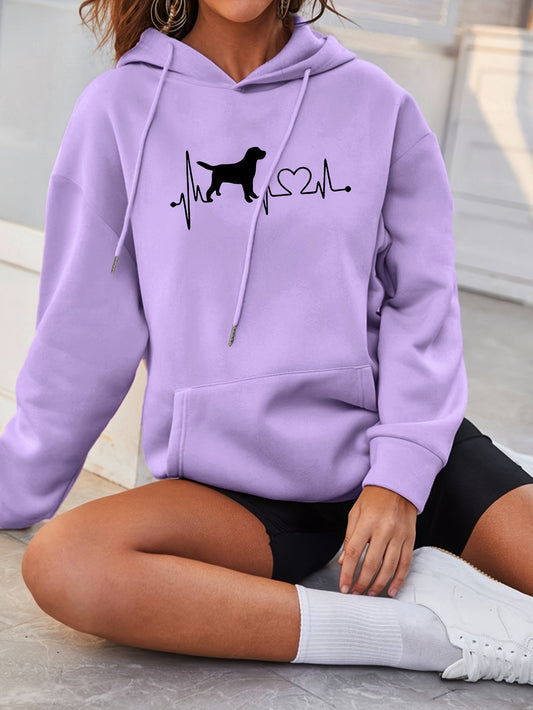 Comfortable Women's Relaxed Fit Sweatshirt with Funny Puppy Graphic - OutfitLondon