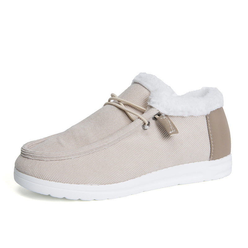 Flat Slip-On Bootie Warm Lining Ankle Snow Boots