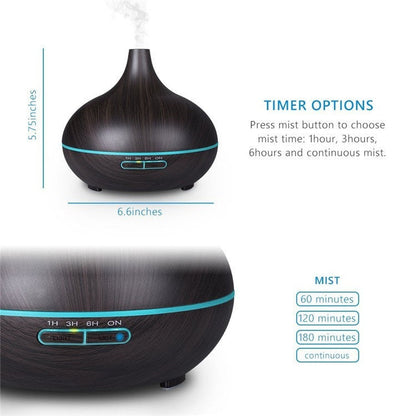 300 ml Essential Oil Diffuser With Dark and Light Wood Grain