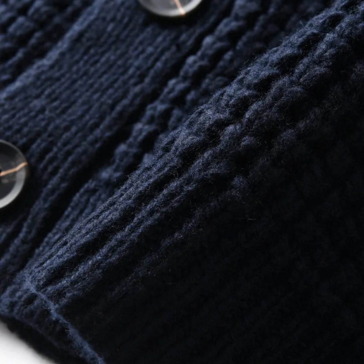 Men's Thick Cable Knit Cardigan with Shawl Neck