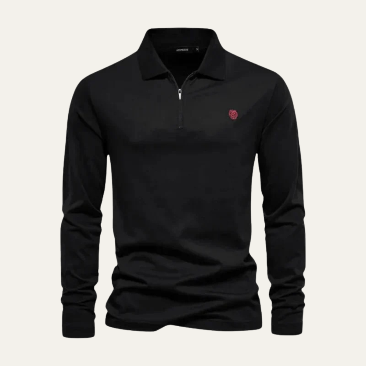 Classic Mens Cotton Quarter Zip Polo Shirt