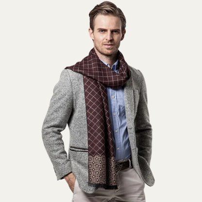 Luxury Soft Burgundy Men's Cashmere Scarf