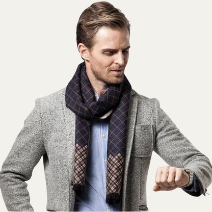 Luxury Black Men's Cashmere Wool Scarf