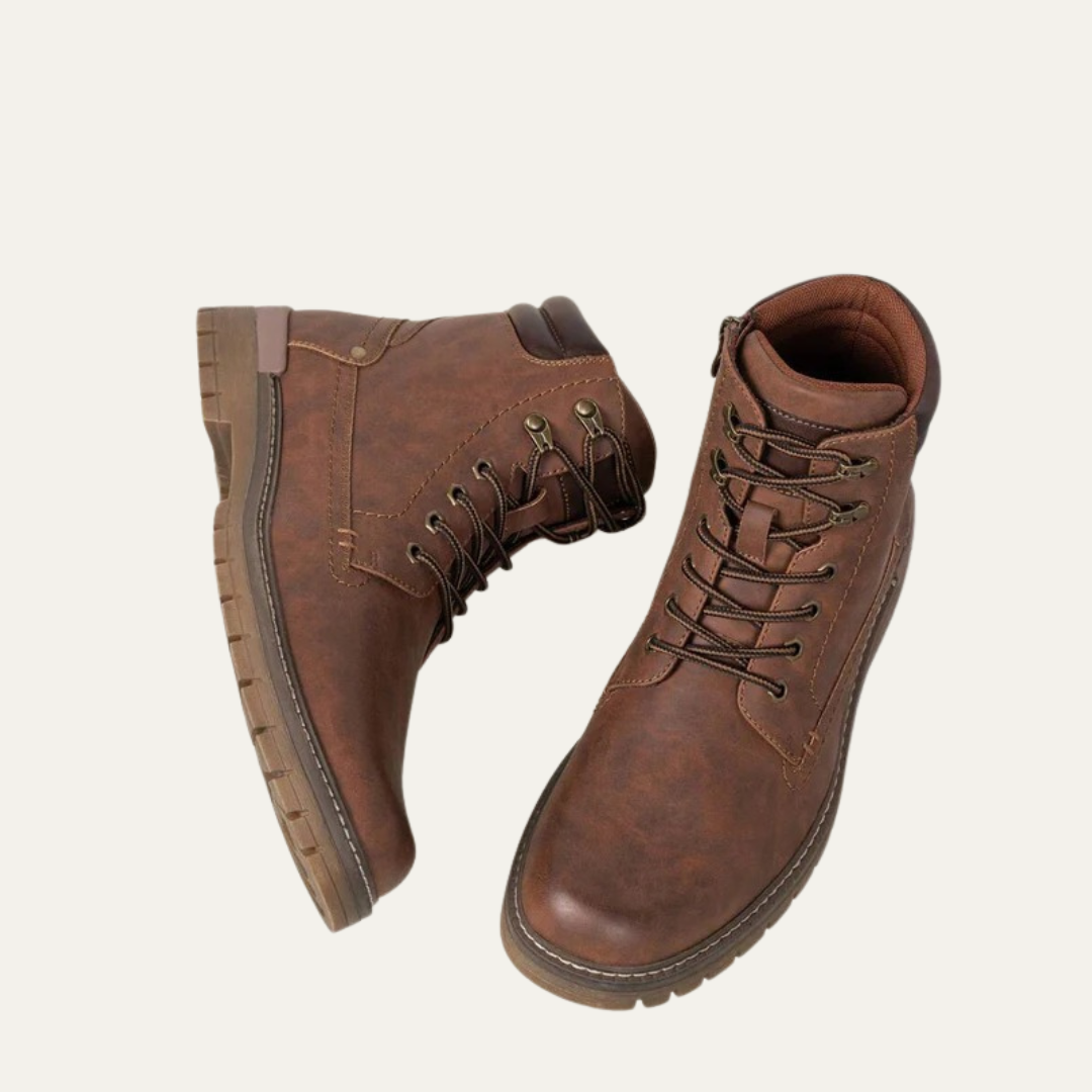 Tough Tactical Lace Up Ankle Boots with Rubber Sole