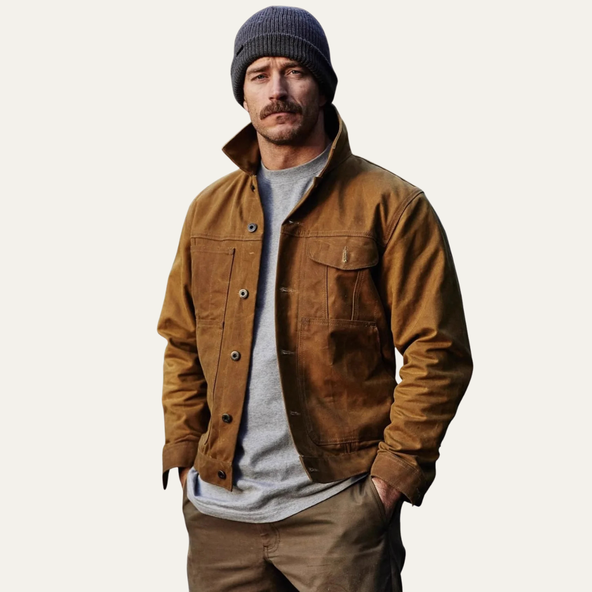 Rugged Men's Classic Canvas Bomber Jacket