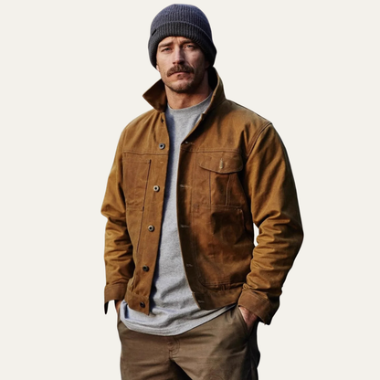 Rugged Men's Classic Canvas Bomber Jacket