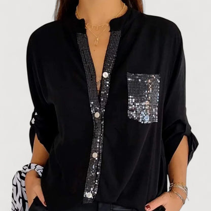 Glittering Sequin Detail Women's Top