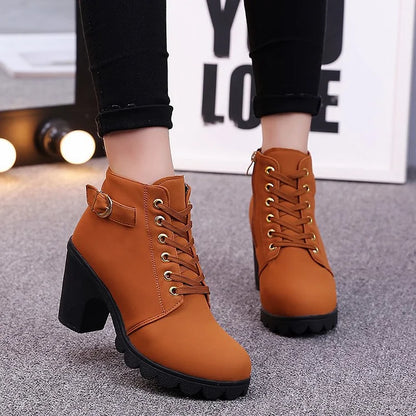 Sexy High Heel Lace-Up Ankle Boots for Women