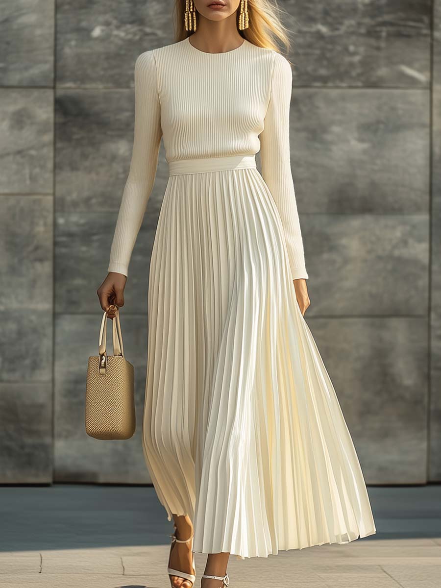 Relaxed Fit Satin Knit Dress