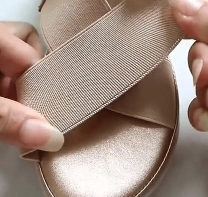 Elastic Flat Bunion Protective Wide Sandals