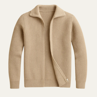 Men's Thick Warm Full Zip Knitted Sweater