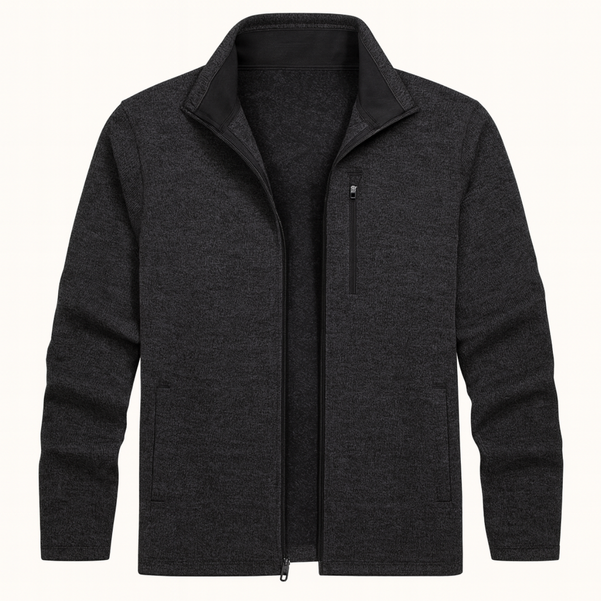Men's Slim Fit Soft Full Zip Fleece Jacket - OutfitLondon