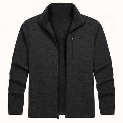 Men's Slim Fit Soft Full Zip Fleece Jacket - OutfitLondon