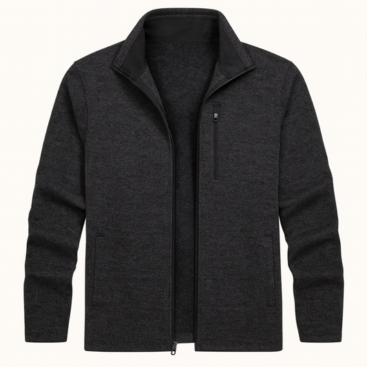 Men's Slim Fit Soft Full Zip Fleece Jacket - OutfitLondon