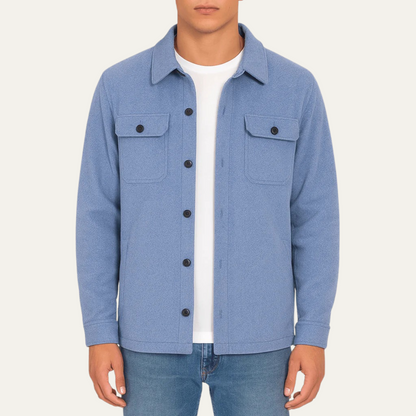 Classic Mens Wool Button Down Coat with Pockets