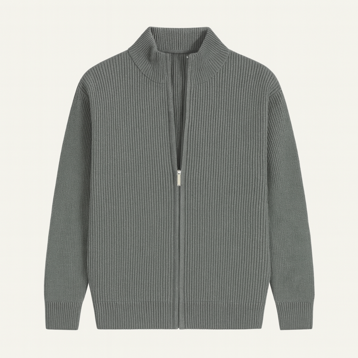 Stylish Men's Crew Neck Knitted Zipper Cardigan - OutfitLondon