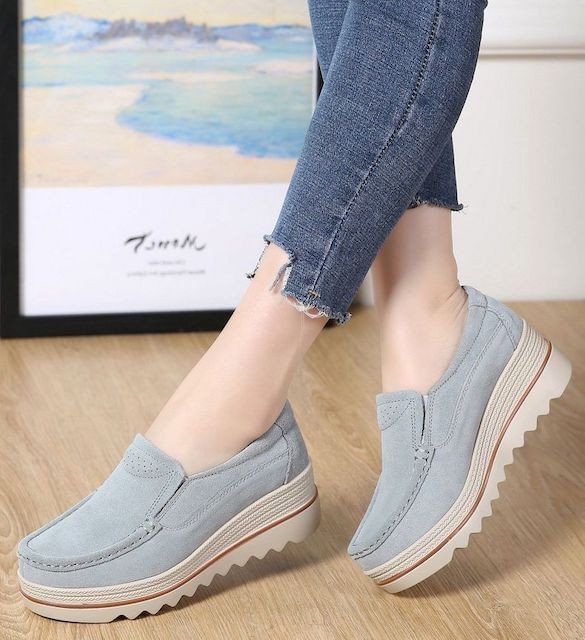 Wide Feet Orthopedic Suede Leather Shoes For Women