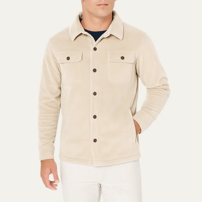 Classic Mens Wool Button Down Coat with Pockets