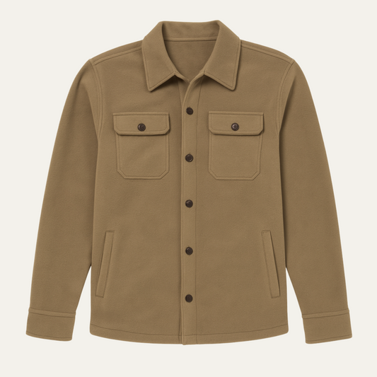 Classic Mens Wool Button Down Coat with Pockets - OutfitLondon