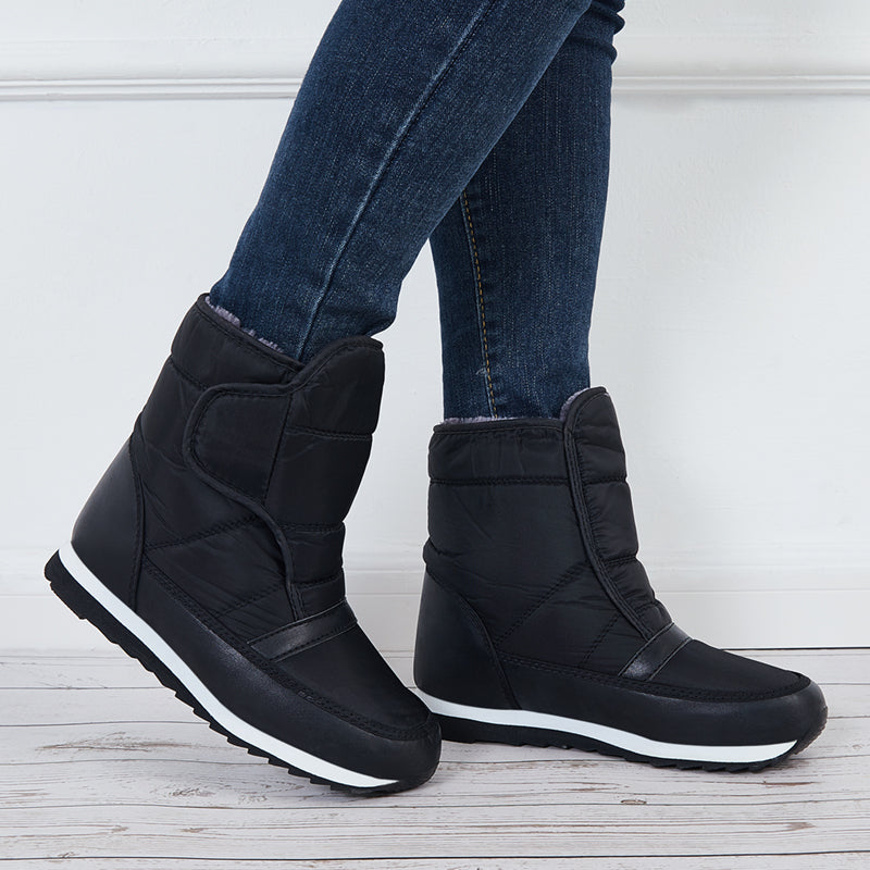 Winter Snow Ankle Boots Warm Fur Lining Waterproof Slip On Booties