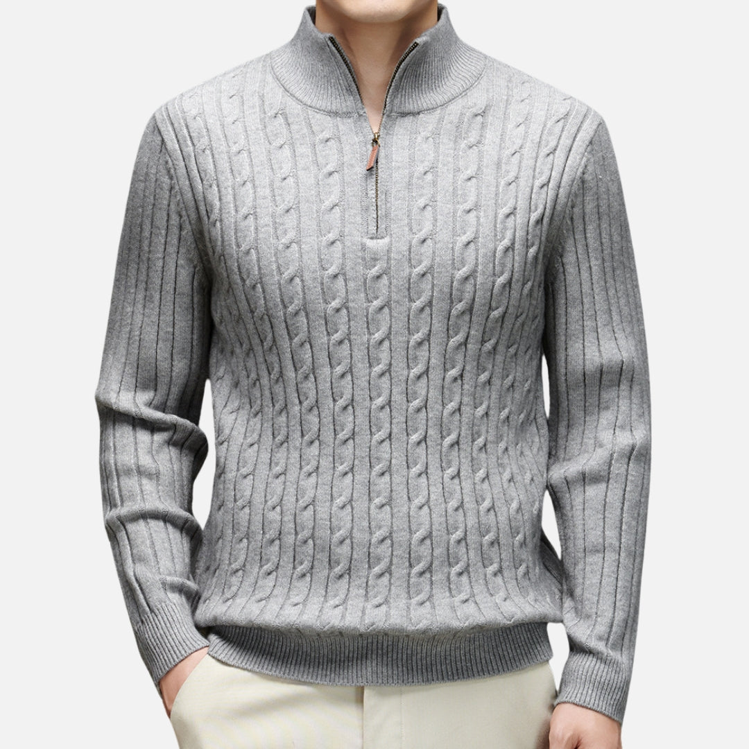 Cozy Mens Thick Knit Crew Neck Sweater