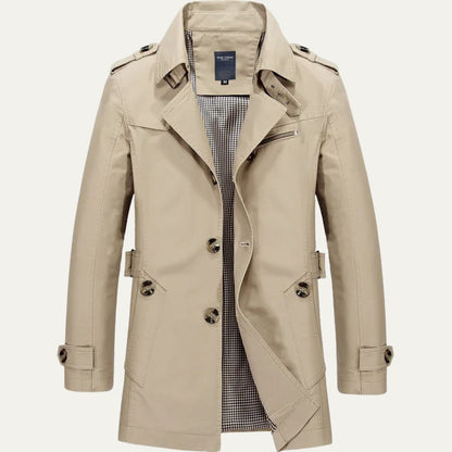 Classic Waterproof Long Trench Coat for Men